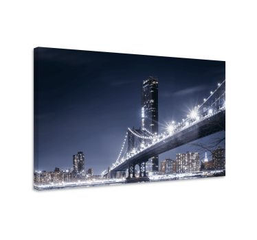 Manhattan híd éjszakai város látképe nyomatok - TenStickers
