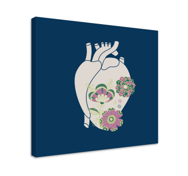 Vászon absztrakt szívvirágos mintával - TenStickers