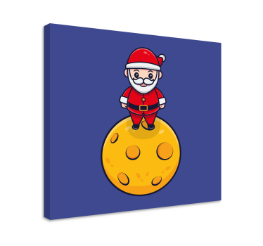Mikulás a holdon vászon geometriai gyermekek - TenStickers