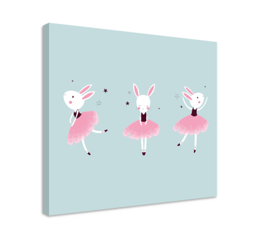 Rózsás nyúl balerina faliképek gyerekszobába - TenStickers