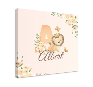Aranyos állatok oroszlán neves fali képekkel óvodába - TenStickers