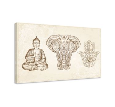 Buddha hamsa kéz szimbólum modern művészeti nyomatok vászonra - TenStickers