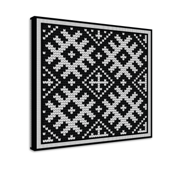 Viking láncolt négyzetek minta geometriai keretes vászon - TenStickers