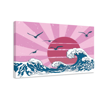 A nagyszerű rózsaszín retro hullám vintage falnyomatok - TenStickers