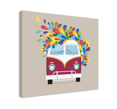 Hippi busz csöpög színes festék vintage falnyomok - TenStickers