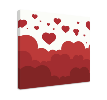 Piros szív felhő design hálószoba vászon - TenStickers