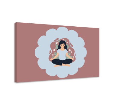 Jóga gyakorlat illusztráció otthoni falvászon - TenStickers