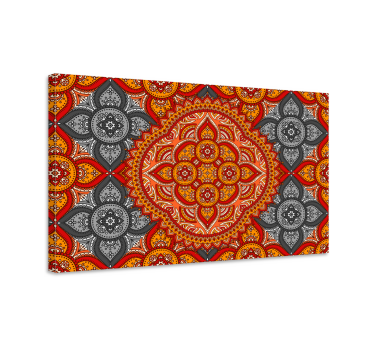 Bonyolult virágminta vászon mandala - TenStickers
