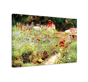 Vintage garden cottagecore stílusú táj falvászon - TenStickers
