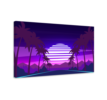 Vaporwave stílusú autópálya vintage falnyomatok - TenStickers