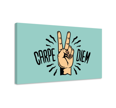 Carpe diem béke kéz motívum inspiráló vászon - TenStickers
