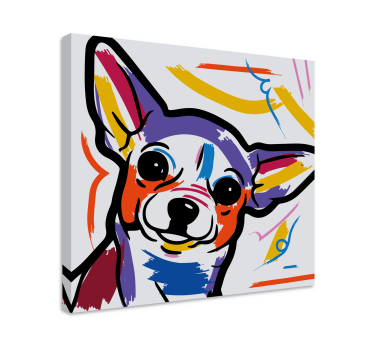Színes művészi chihuahua kutya modern művészeti nyomatok vászonra - TenStickers