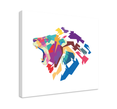 Geometrikus-állatok szép oroszlán állat vászon - TenStickers