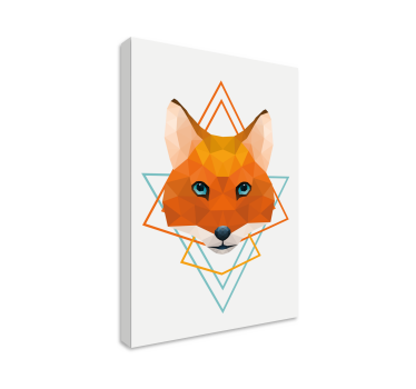 Poligonális róka fej vászon 3d - TenStickers