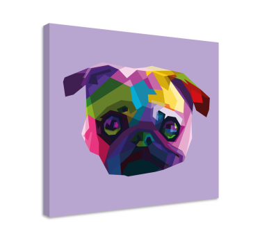 Geometrikus-állatok mopsz kutya vászonképek - TenStickers