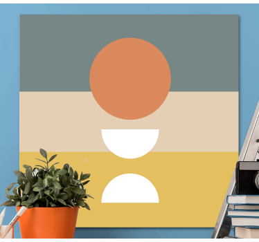 3 csíkos kör zászló geometriai vászon művészet - TenStickers