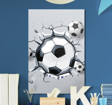 3d-s futball-labdák fal művészeti nyomatok - TenStickers