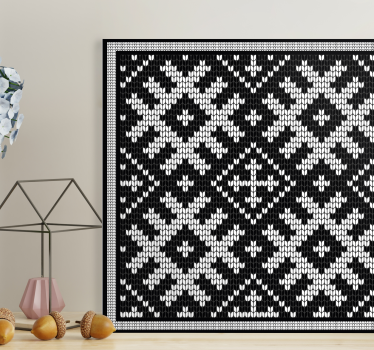 Viking láncolt négyzetek minta geometriai keretes vászon - TenStickers