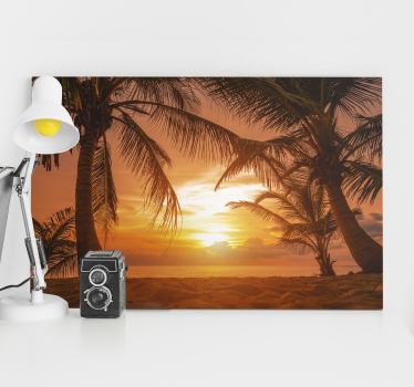Naplemente a strand fejtámláján fal art vászon - TenStickers