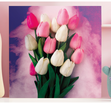 Színes tulipán virágos vászon - TenStickers