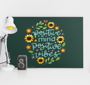 Virágok és motivációs idézet inspiráló vászon - TenStickers