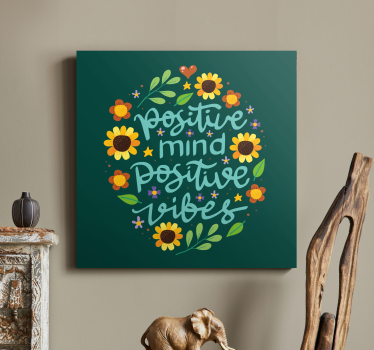 Virágok és motivációs idézet inspiráló vászon - TenStickers