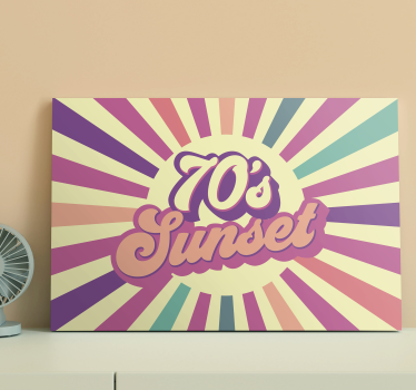 70-es évek geometriai nap vászon fal művészet - TenStickers