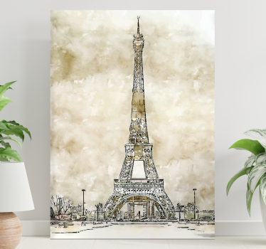 Akvarell eiffel-torony festmény város látképe nyomatok - TenStickers