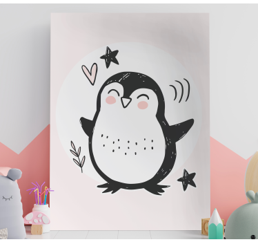 Aranyos rajzolt baba pingvin doodle fal képek óvoda - TenStickers