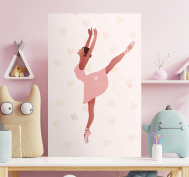 Balerina virágokkal vászon fal art - TenStickers