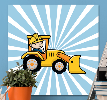 építő traktor vászon geometriai gyermekek - TenStickers