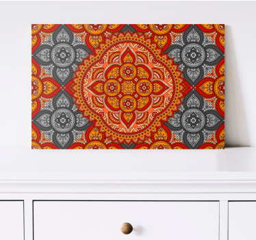 Bonyolult virágminta vászon mandala - TenStickers