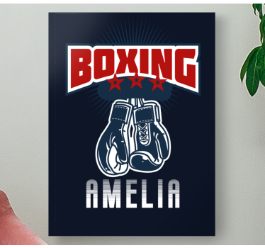 Boxer kesztyű névvel otthoni vászon fal art - TenStickers