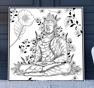 Buda blanco y negro buddha falvászon - TenStickers