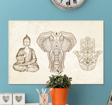 Buddha hamsa kéz szimbólum modern művészeti nyomatok vászonra - TenStickers