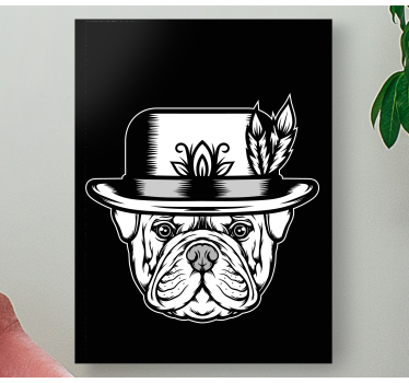 Bulldog a fekete háttér kutya vászon képek - TenStickers