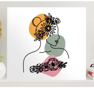 Csodálatos nő arca virágos vászonnal - TenStickers