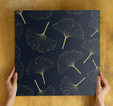 D arany ginkgo levelek modern művészeti nyomatok - TenStickers