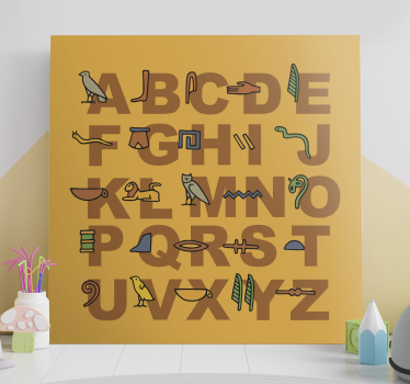 Egyiptomi ábécé betű vászon fal művészet - TenStickers