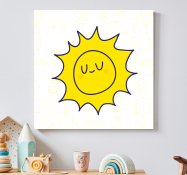 Egyszerű kézzel rajzolt nap hálószoba vászon - TenStickers