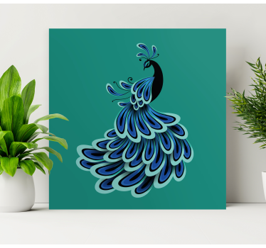 Elegáns páva mintázat vászon 3d - TenStickers