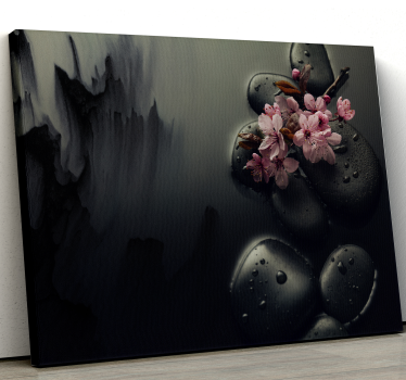 Elegantes flores piedras zen kifinomult vászonnyomatok - TenStickers