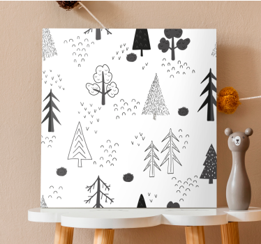 Fehér minimalista fák nordic style nordic canvas - TenStickers