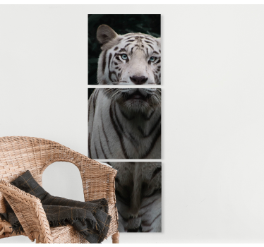 Fehér tigris állati vászon - TenStickers