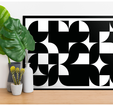 Fekete absztrakt művészet geometriai fal vászon - TenStickers