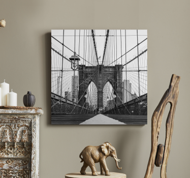 Fekete-fehér brooklyn bridge 3d vászonképek - TenStickers