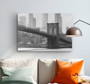 Fekete-fehér brooklyn város látképe nyomatok - TenStickers