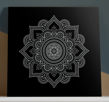 Fekete-fehér mandala nyomtatott fal művészet - TenStickers