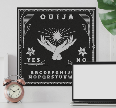 Fekete-fehér ouija tábla otthoni falvászon - TenStickers