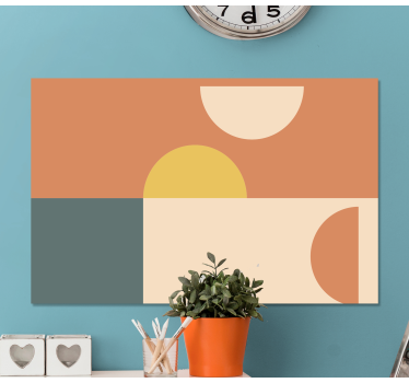 Félkörök és téglalapok geometriai vászon művészet - TenStickers